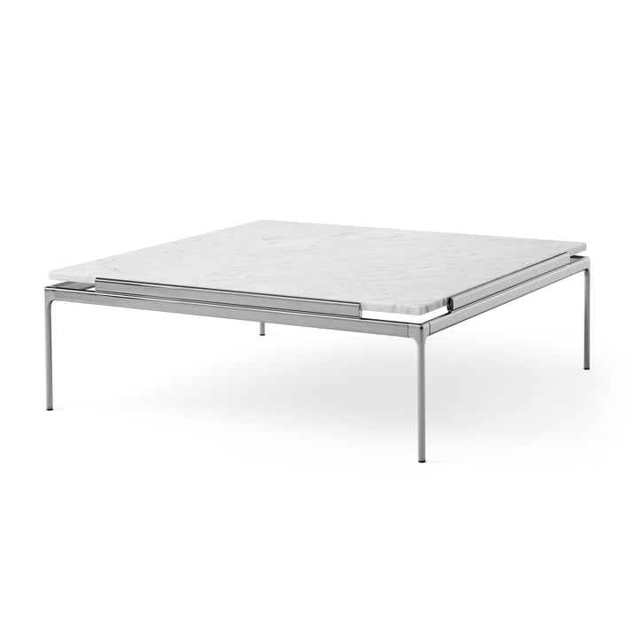 Sett Coffee Table LN13, Bianco Carrara / Chrom dunkel von &Tradition