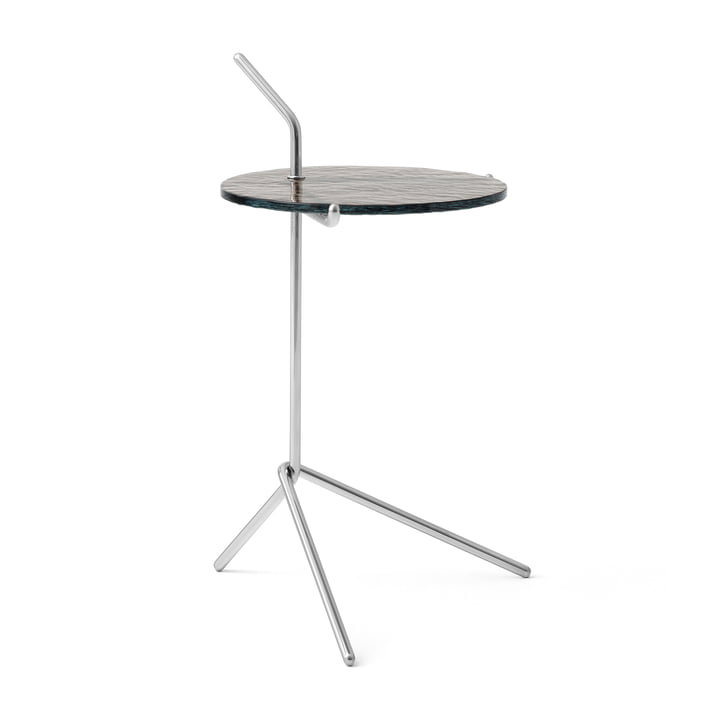 Halten Side Table SH9, Rauchglas / Edelstahl poliert von &Tradition