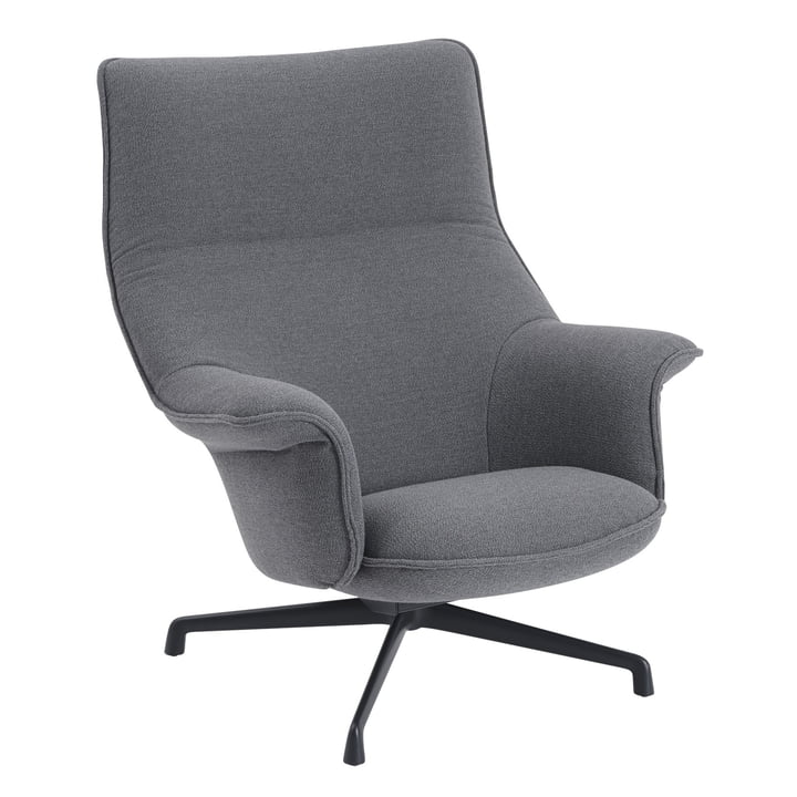 Doze Lounge Chair, Drehgestell anthrazit-schwarz / Bezug grau (Ocean 80) von Muuto