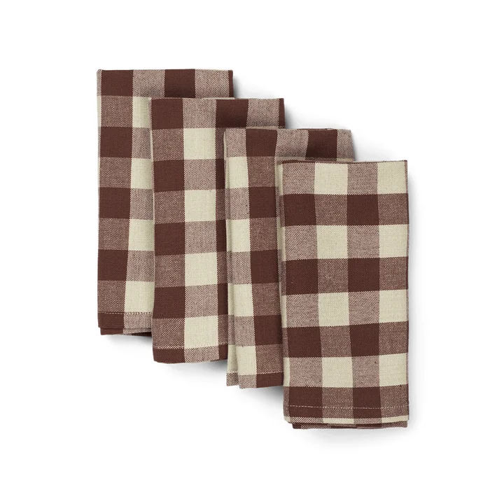 Bothy Check Serviette (4er-Set), zimt/grau-grün von Ferm Living