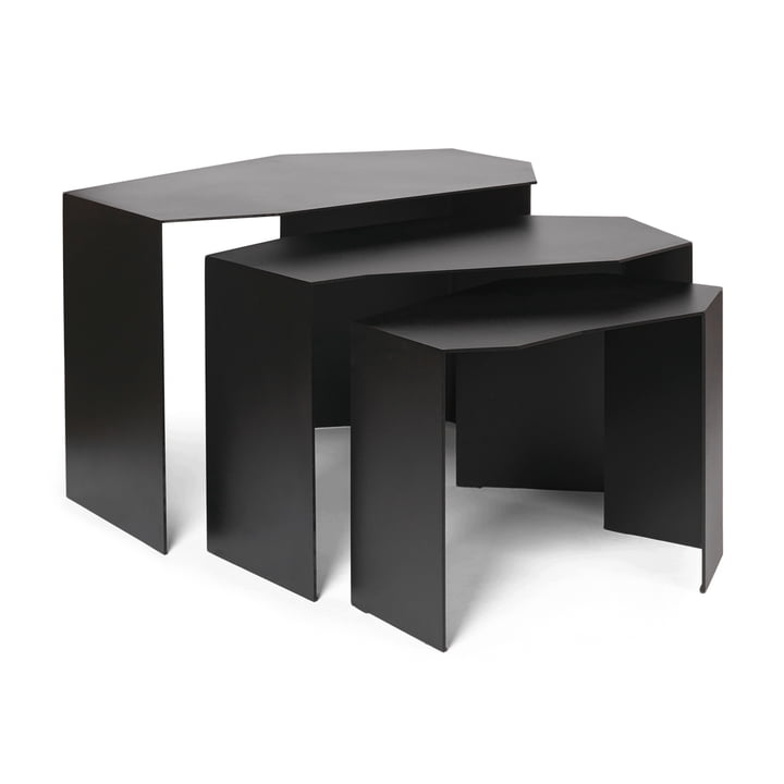 ferm Living - Shard Cluster Satztisch-Set, schwarz