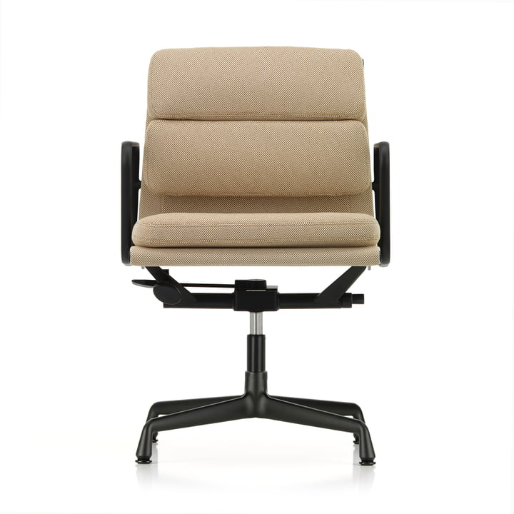 EA 231 Soft Pad Bürostuhl mit Armlehnen deep black, drehbar, Laser RE, papyrus / cream von Vitra