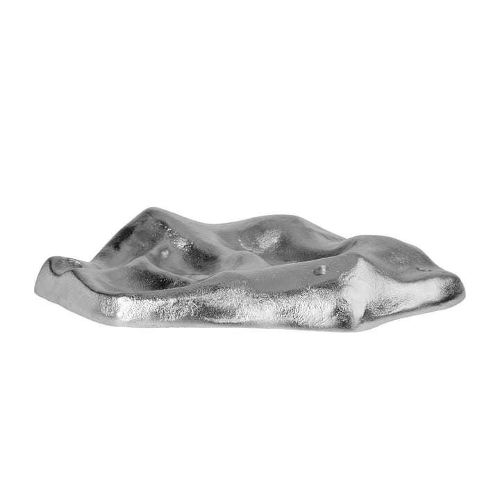 Lumos Kerzenständer, B36 x T30 x H6 cm, Silver Finish von Broste Copenhagen