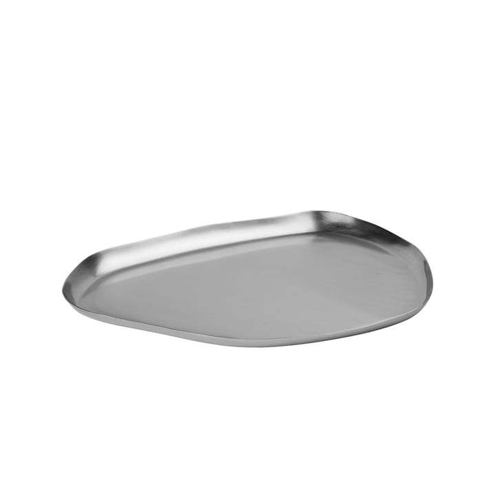 Broste Copenhagen - Mie Serviertablett, 27 x 34 cm, Silver Finish