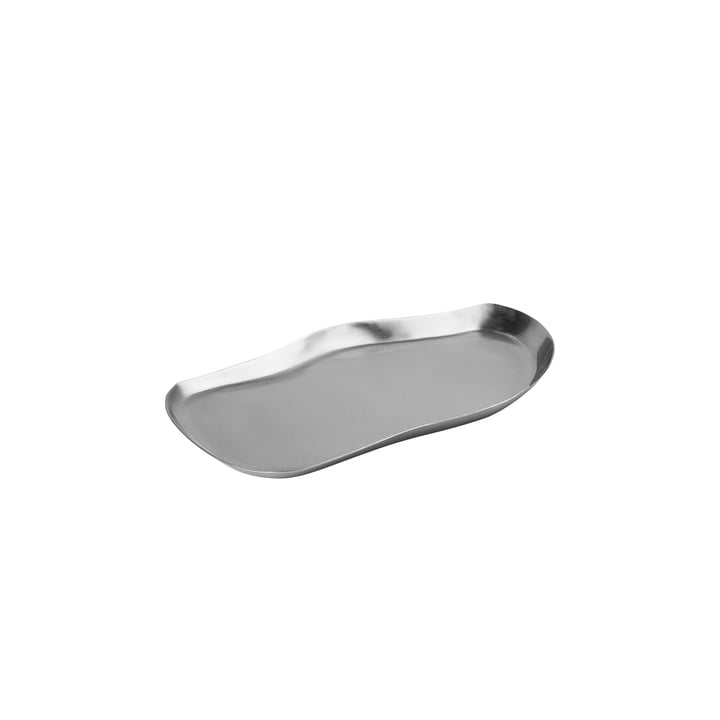 Broste Copenhagen - Mie Serviertablett, 15 x 26 cm, Silver Finish