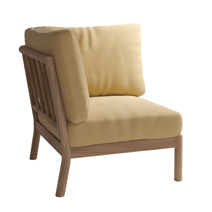 Skagerak Tradition Outdoor Sofa Eckmodul, Teak / honiggelb von Fritz Hansen
