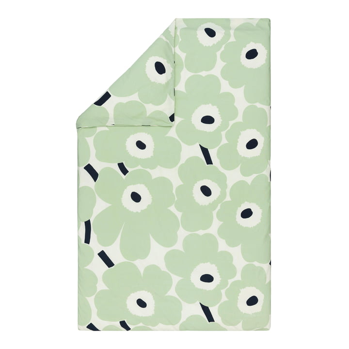 Marimekko - Unikko Deckenbezug, 150 x 210 cm, off-white / sage / dunkelblau 