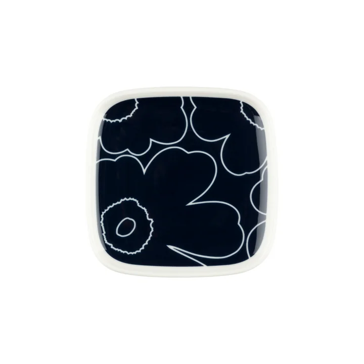 Oiva Piirto Unikko Teller, 10 x 10 cm, weiß / dunkelblau von Marimekko