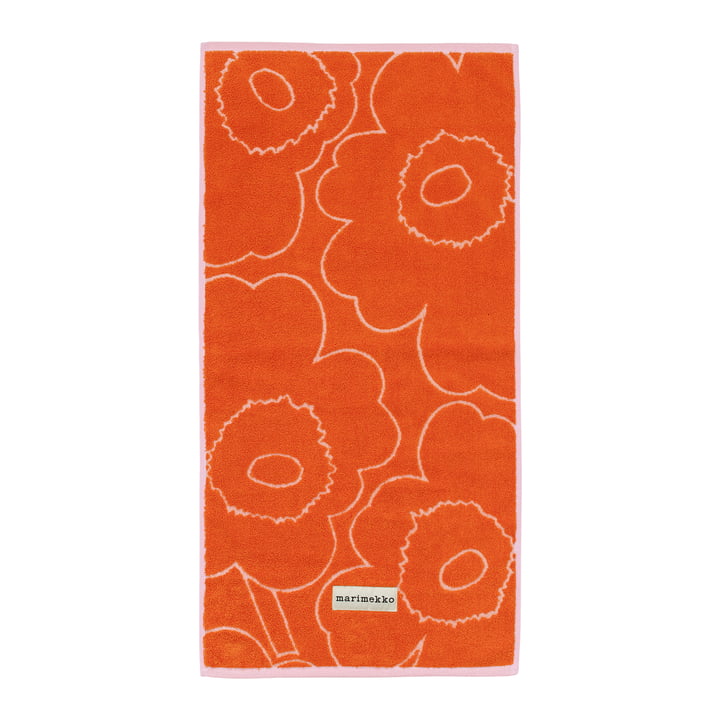 Piirto Unikko Handtuch, 50 x 100 cm, burnt orange / pink von Marimekko