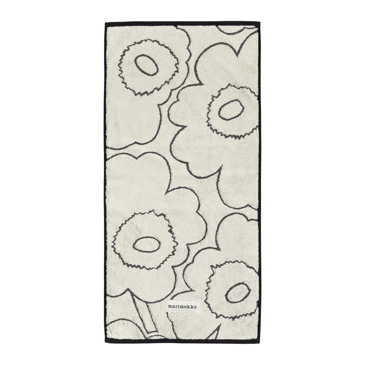 Piirto Unikko Handtuch, 50 x 100 cm, ivory / schwarz von Marimekko