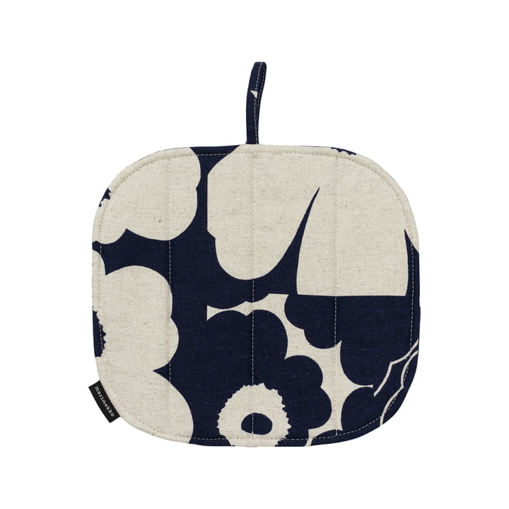 Unikko Kollaasi Topflappen, linen / dark navy von Marimekko