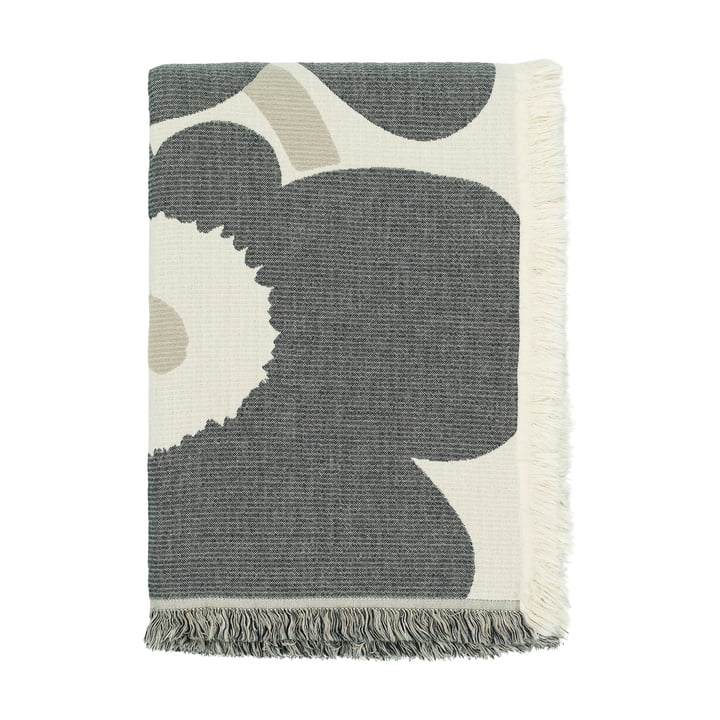 Unikko Decke, 150 x 220 cm, off-white / charcoal / sand von Marimekko