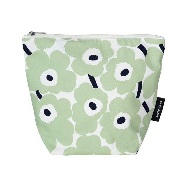 Mini Unikko Kaje Kosmetiktasche, off-white / sage / dunkelblau von Marimekko