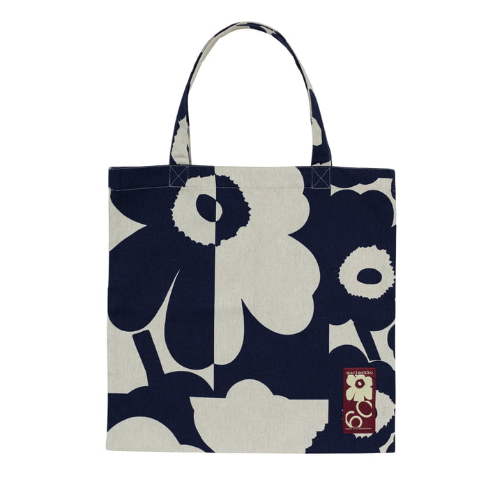 Unikko Kollaasi Tasche, linen / dark navy von Marimekko