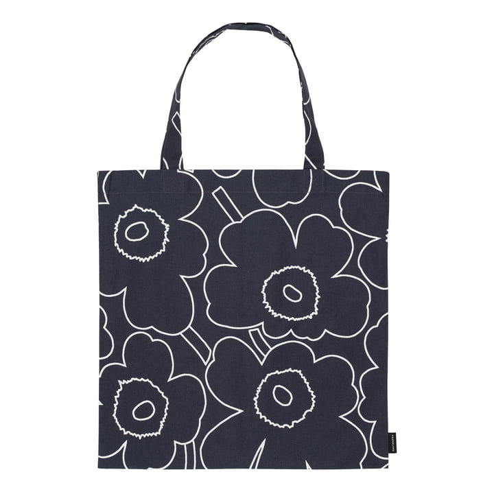 Pieni Piirto Unikko Tasche aus Baumwolle, schwarz / weiß von Marimekko