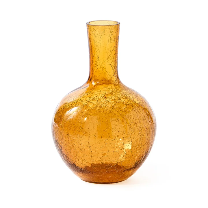 POLSPOTTEN - Crackled Glass Ball Body Vase S, gelb