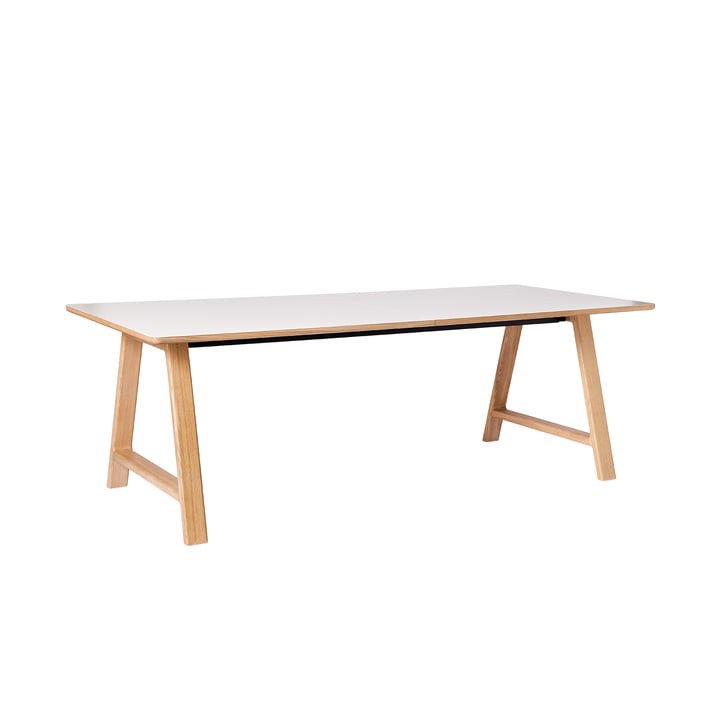 T11 Esstisch, 220 x 95 cm, kristallweiß / Eiche weiß pigmentiert von Andersen Furniture