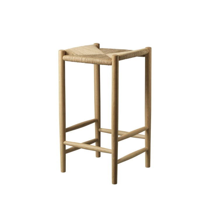 FDB Møbler - Jørgen Bækmark Barhocker J164C, H 67 cm, Eiche / natur, Gurtband / natur