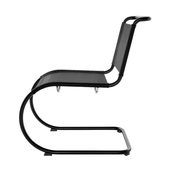 S 533 N Stuhl, Gestell tiefschwarz (RAL 9005) / Gewebe schwarz (All Seasons) von Thonet