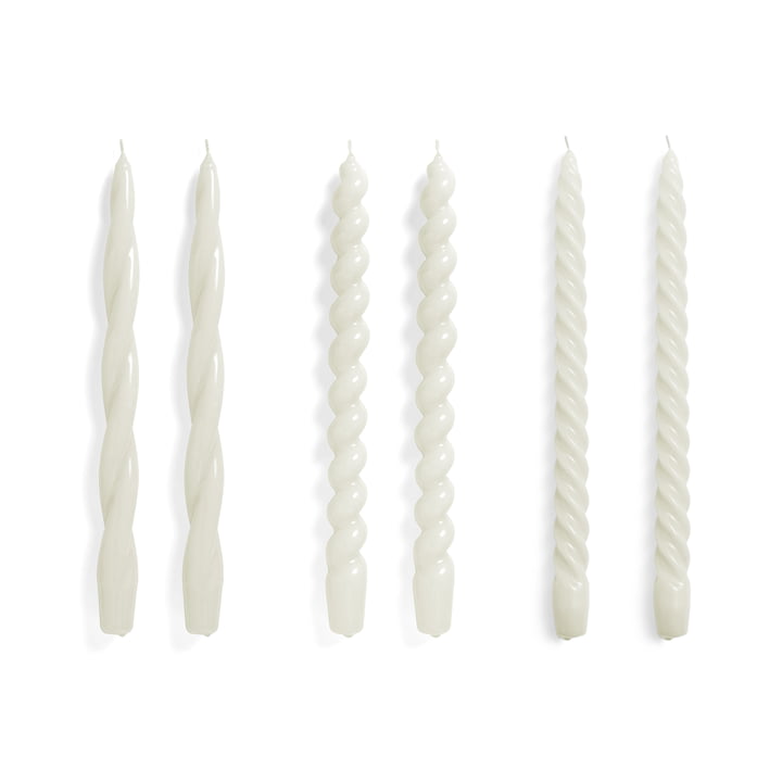 Hay - Long Mix Stabkerzen H 29 cm, off-white (6er Set)