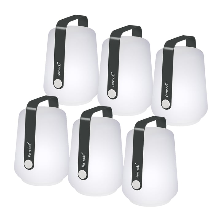 Fermob - Balad Akku LED-Leuchte H 12 cm, anthrazit (6er-Set)