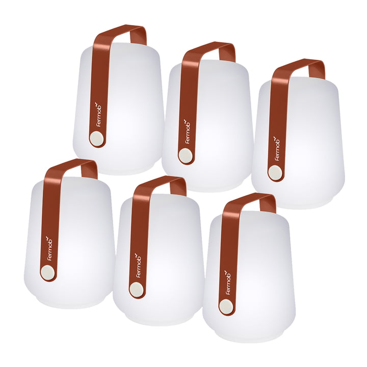 Fermob - Balad Akku LED-Leuchte H 12 cm, ockerrot (6er-Set)