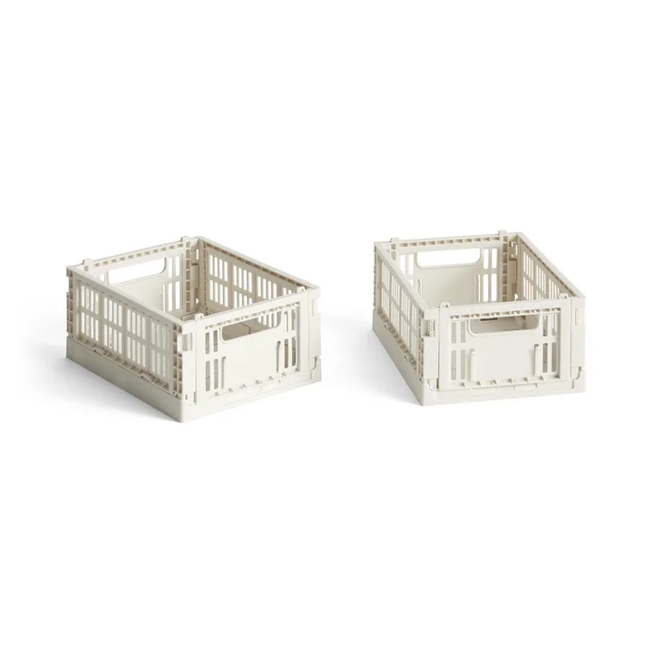 Colour Crate Korb Mini, 17 x 13 cm, off-white, recycled (2er-Set) von HAY