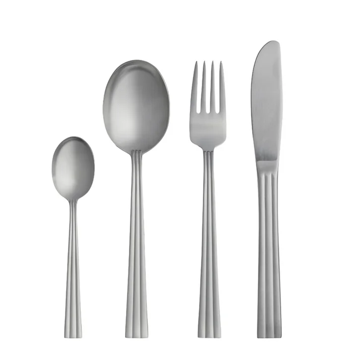 Thebe Besteckset, matter recycelter Stahl (16er-Set) von Gense