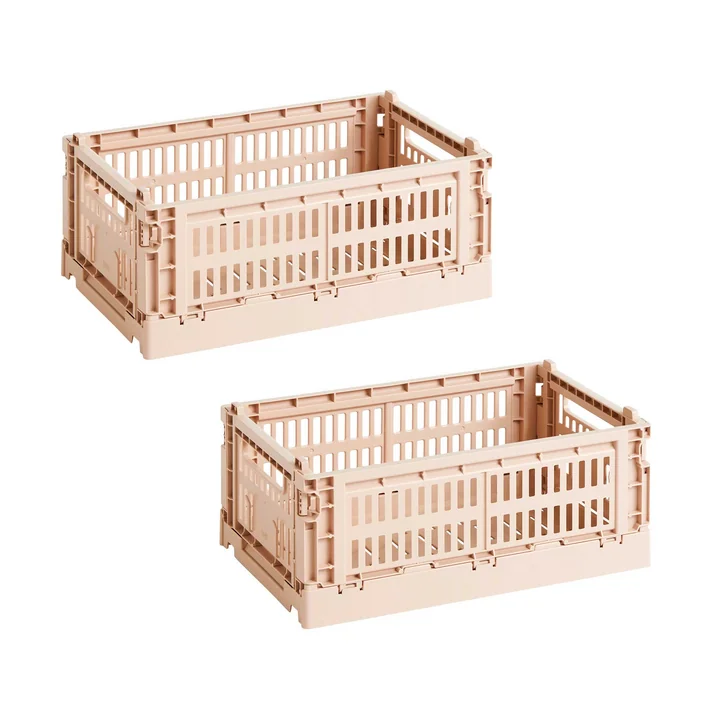 HAY - Colour Crate Korb S, 26,5 x 17 cm, powder, recycled (2er Set)