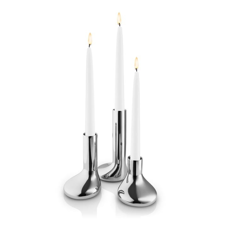  Mellow Kerzenhalter-Set, Edelstahl (3-tlg.) von Eva Solo