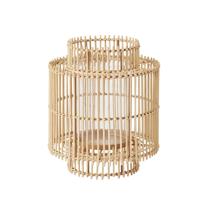 Kajsa Laterne, Ø 20 cm x H 23.5 cm, Bambus / Glas von Broste Copenhagen