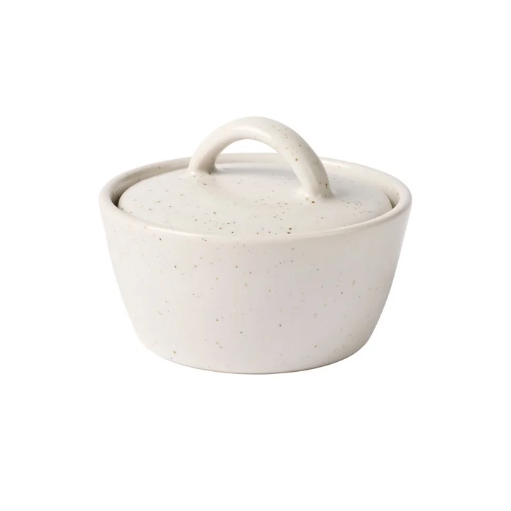 Nordic Vanilla Schale mit Deckel, Ø 8 cm x H 6 cm, weiß von Broste Copenhagen