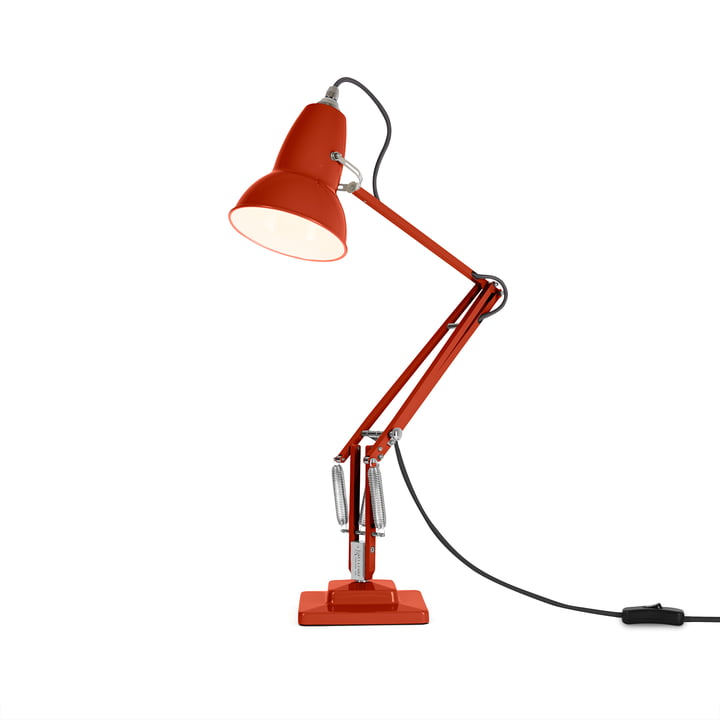 Original 1227 Tischleuchte, Kabel schwarz, Coral Red von Anglepoise