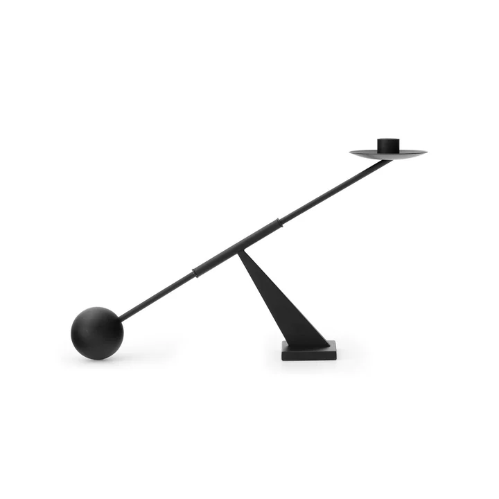 Audo - Interconnect Kerzenständer, H 25,5 x L 42,5 cm, schwarz (RAL 9005)