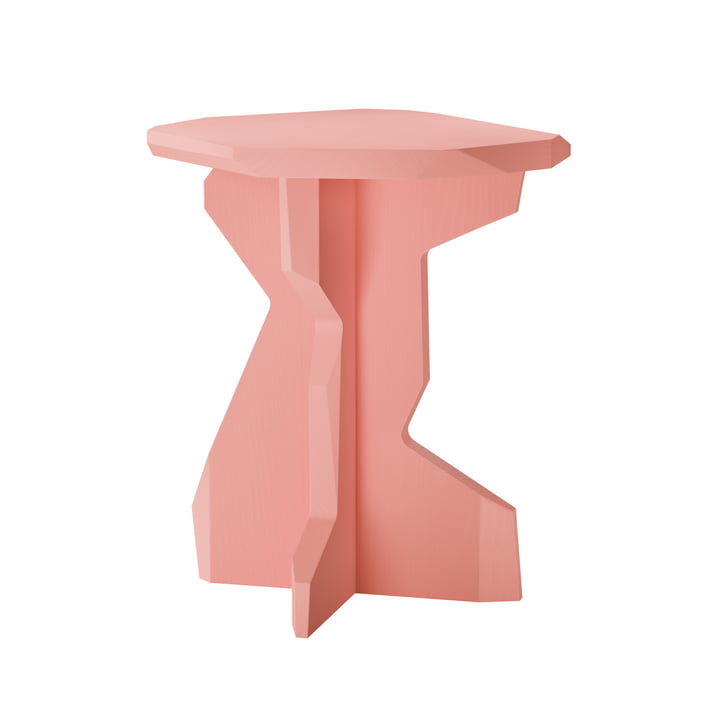 OUT Objekte unserer Tage - Fels Hocker, Esche lackiert soft pink