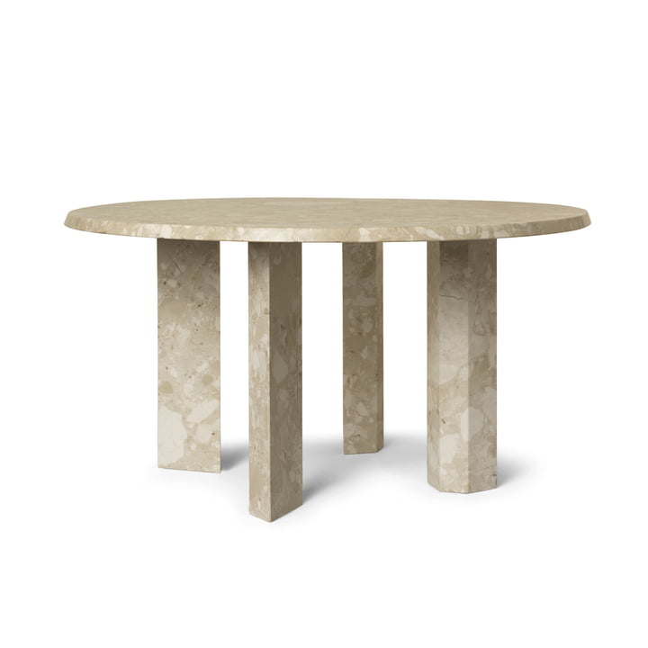 ferm Living - Taula Couchtisch, H 35 x Ø 67 cm, Marmor, sand