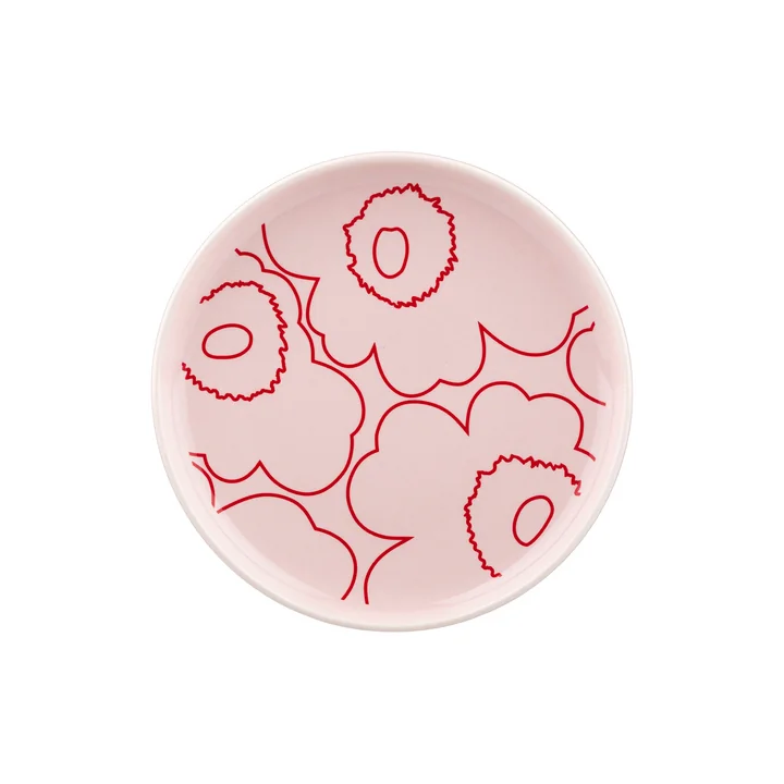 Marimekko - Oiva / Piirto Unikko Teller Ø 13,5 cm, pink / rot