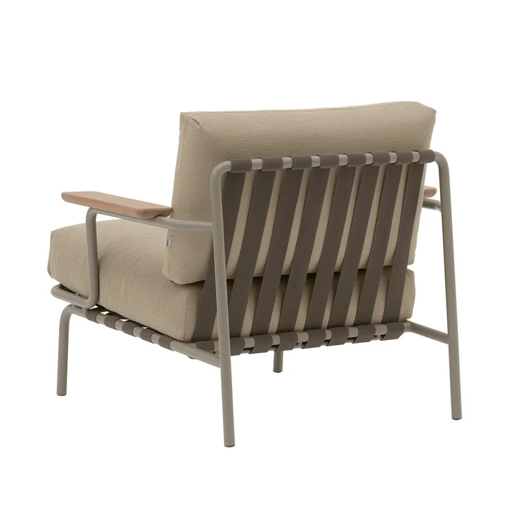 Muuto - Settle Outdoor Lounge Chair, braun / taupe (Stoff Ribbed Weave 5)
