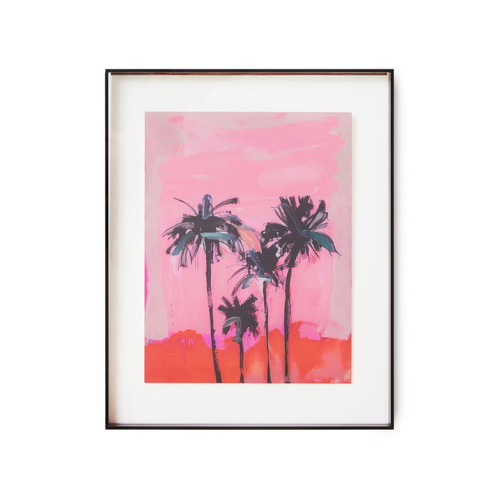 HKliving - Acrylrahmen mit Bild Palms, 40 x 50 cm, braun