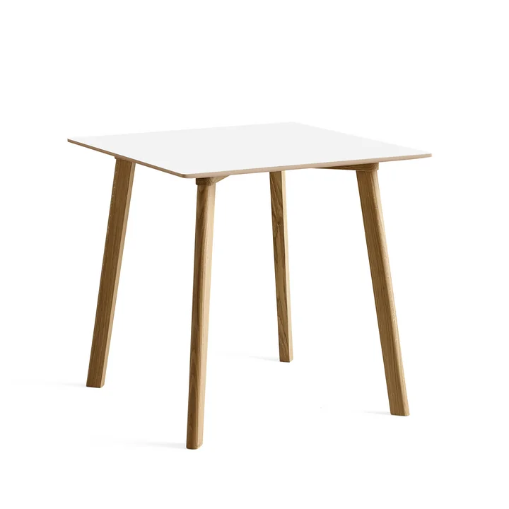 HAY - Copenhague CPH Deux 210 2.0 Esstisch 75 x 75 cm, Eiche matt lackiert / Laminat pearl white