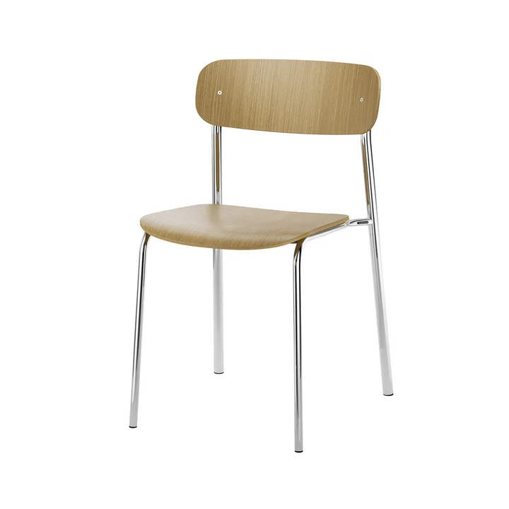 Thonet - S 243 Stuhl, Chrom / Eiche klar lackiert