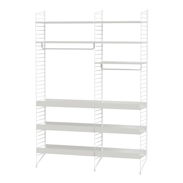 String - Aufbewahrungskombination, 140 x 200 x 30 cm, weiß