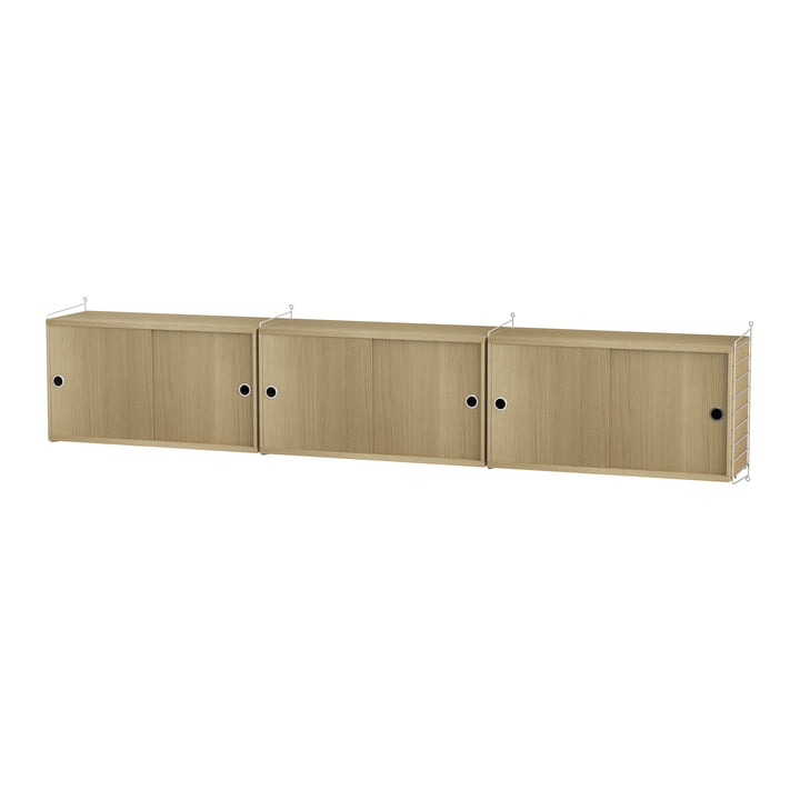 String - Wandschrank, 240 x 50 x 30 cm, Eiche / weiß