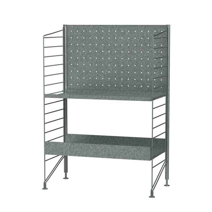String - System Outdoor Standregal 58 x 85 x 30 cm, silber / galvanisiert (ohne Haken)