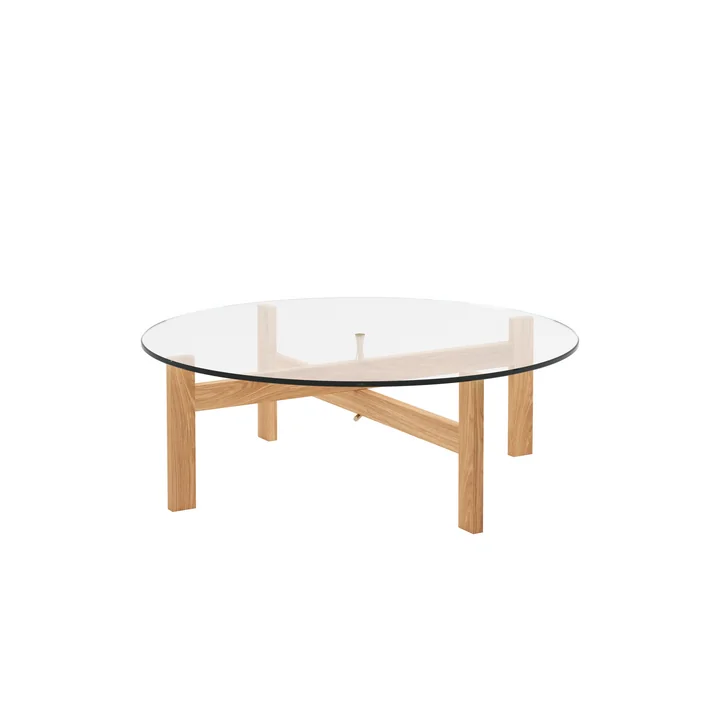 Moebe - Coffee Table, Ø 88 cm, Eiche natur / Glas