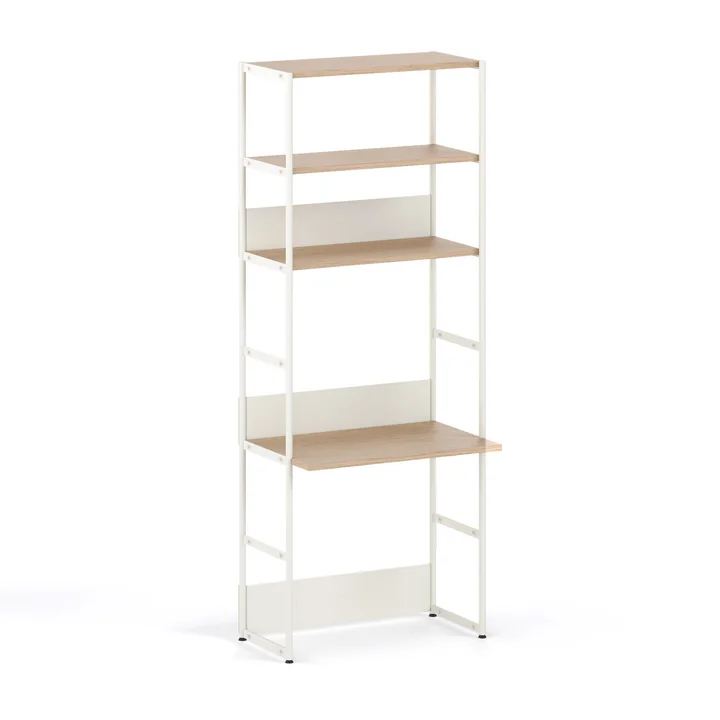 TipToe - Unit Schreibtischsystem, H 215 x 84 cm, Eiche / cream white