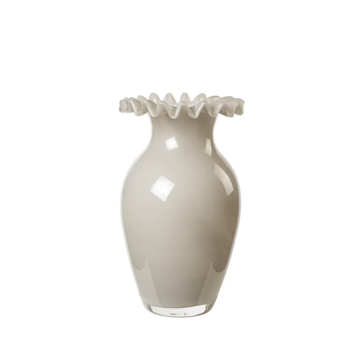 Broste Copenhagen - Jasmin Vase Ø 14,5 x 23 cm, taupe warm grey