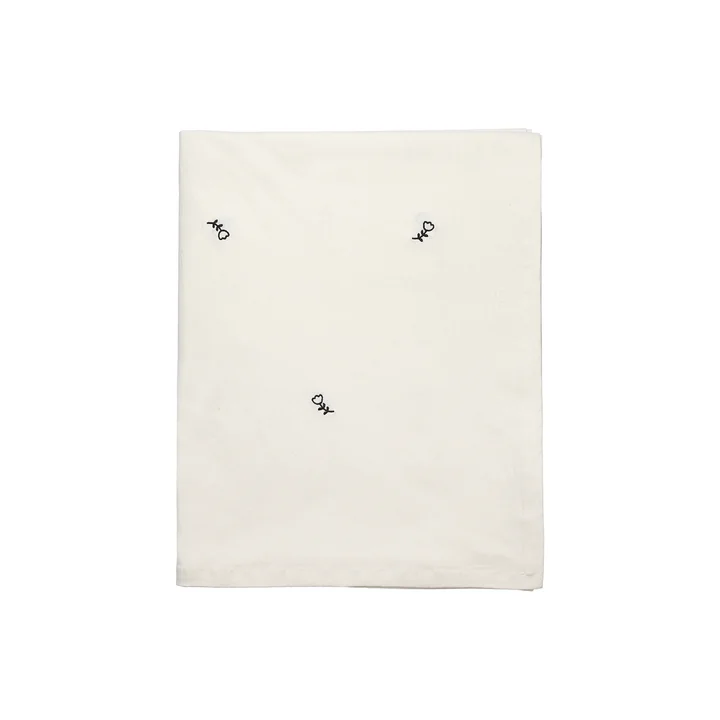 Broste Copenhagen - Mai Tischdecke 160 x 200 cm, schwarz / off-white