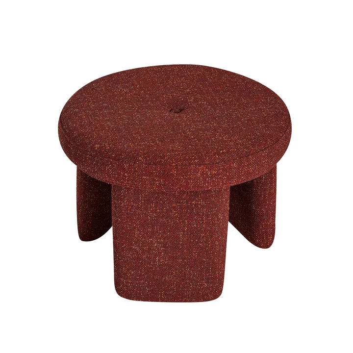 Hübsch Interior - Rocco Pouf, rot