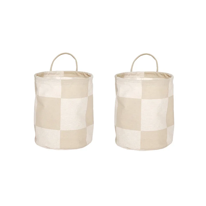 OYOY - Chess Aufbewahrungskorb, Ø 18 cm, clay / off-white (2er-Set)